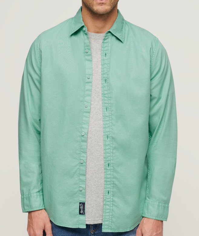 Superdry Camisa De Algodón Orgánico De Manga Larga Sobreteñida