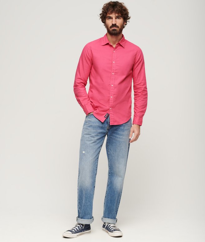 Superdry Camisa De Algodón Orgánico De Manga Larga Sobreteñida