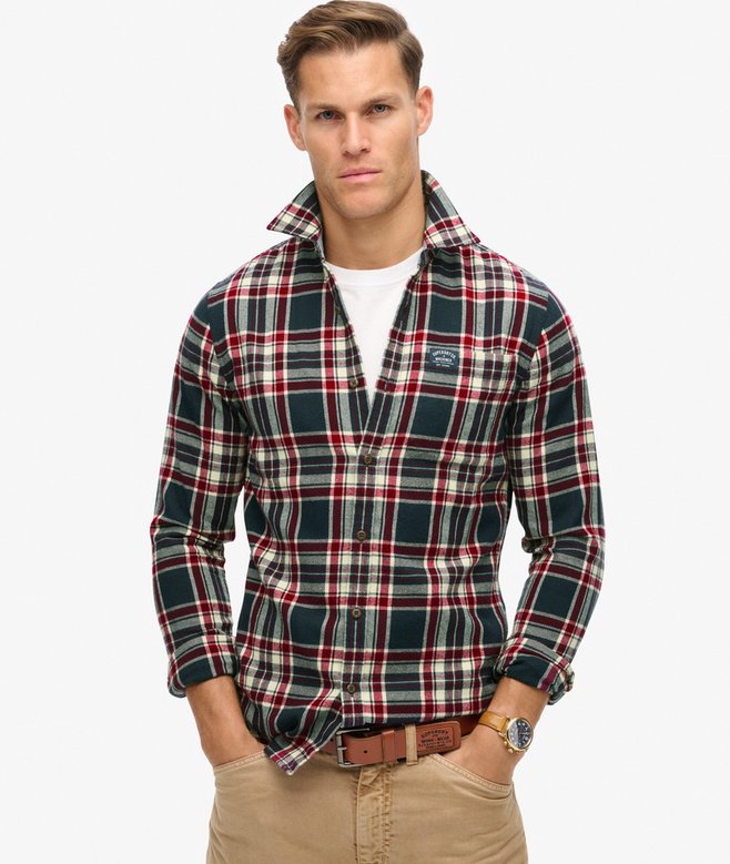 superdry Camisa de leñador de algodón de manga larga