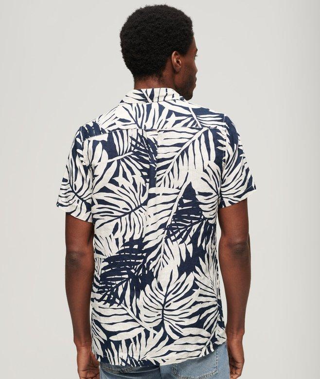 Superdry Camisa De Lino Estampada Con Cuello Cubano