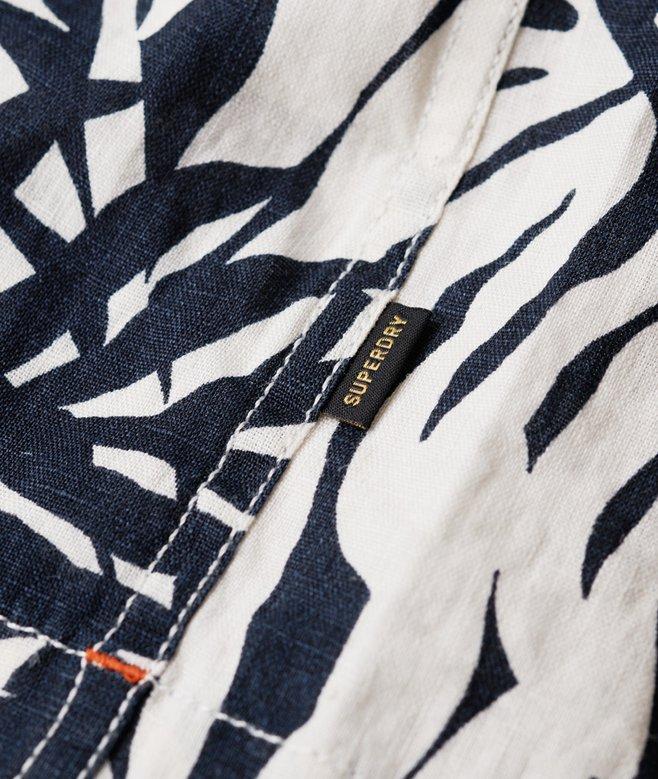 Superdry Camisa De Lino Estampada Con Cuello Cubano