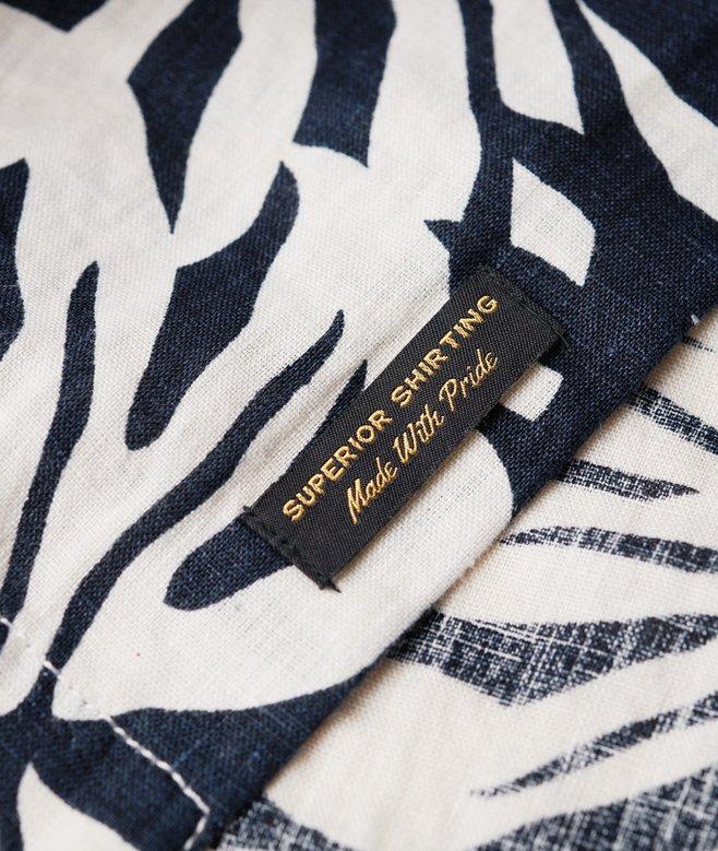 Superdry Camisa De Lino Estampada Con Cuello Cubano