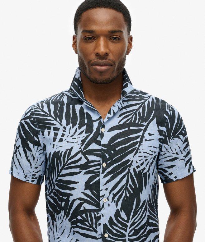 Superdry Camisa De Lino Estampada Con Cuello Cubano