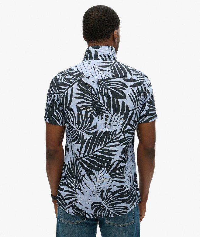 Superdry Camisa De Lino Estampada Con Cuello Cubano