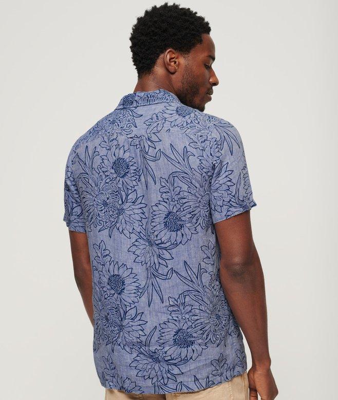 Superdry Camisa De Lino Estampada Con Cuello Cubano