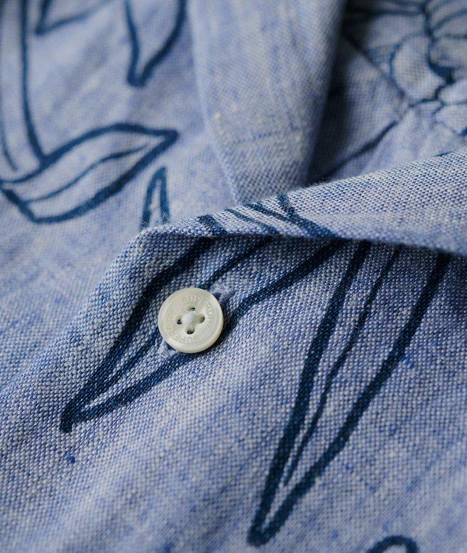 Superdry Camisa De Lino Estampada Con Cuello Cubano