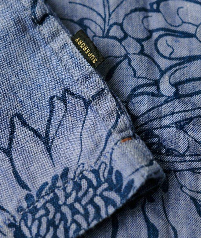 Superdry Camisa De Lino Estampada Con Cuello Cubano