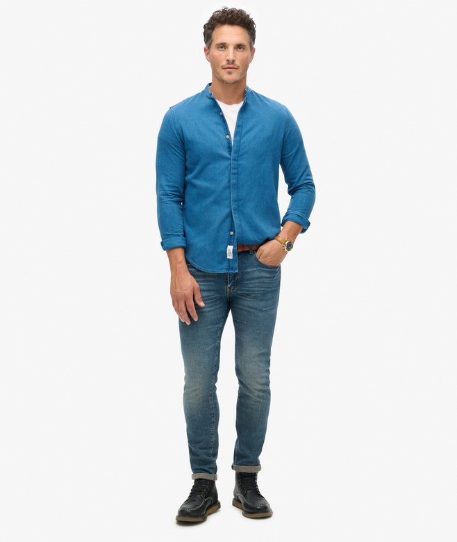 Superdry Camisa índigo Con Cuello Panadero Merchant Store