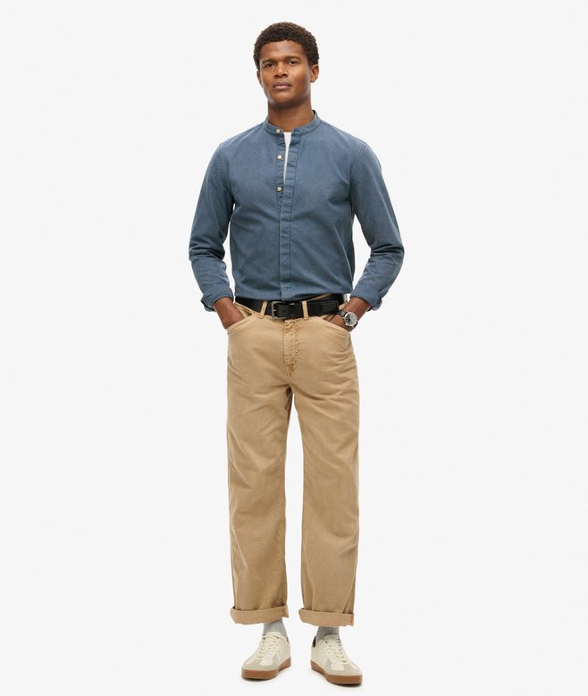 Superdry Camisa índigo Con Cuello Panadero Merchant Store