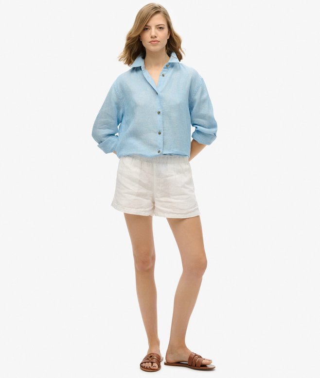 Superdry Camisa Informal De Lino Con Corte Boyfriend