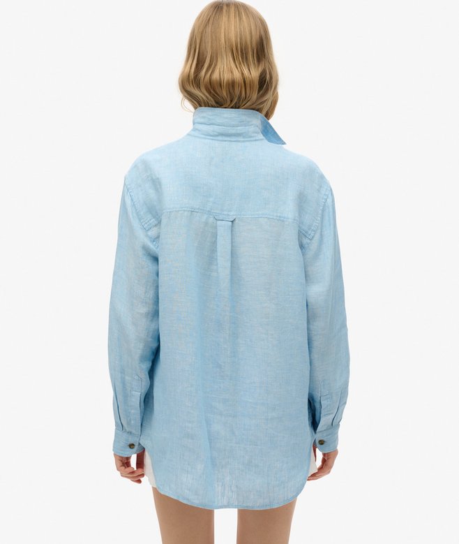 Superdry Camisa Informal De Lino Con Corte Boyfriend