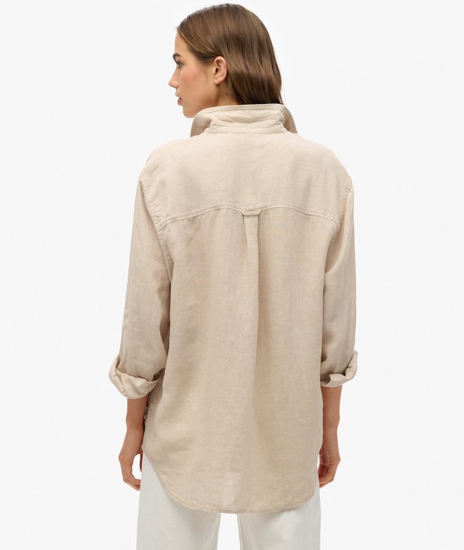 Superdry Camisa Informal De Lino Con Corte Boyfriend