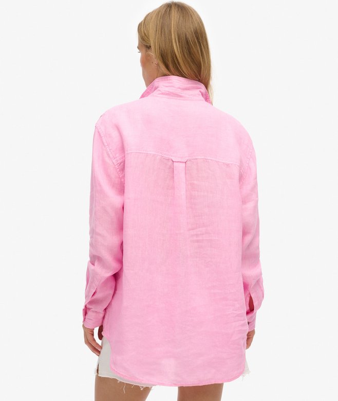 Superdry Camisa Informal De Lino Con Corte Boyfriend