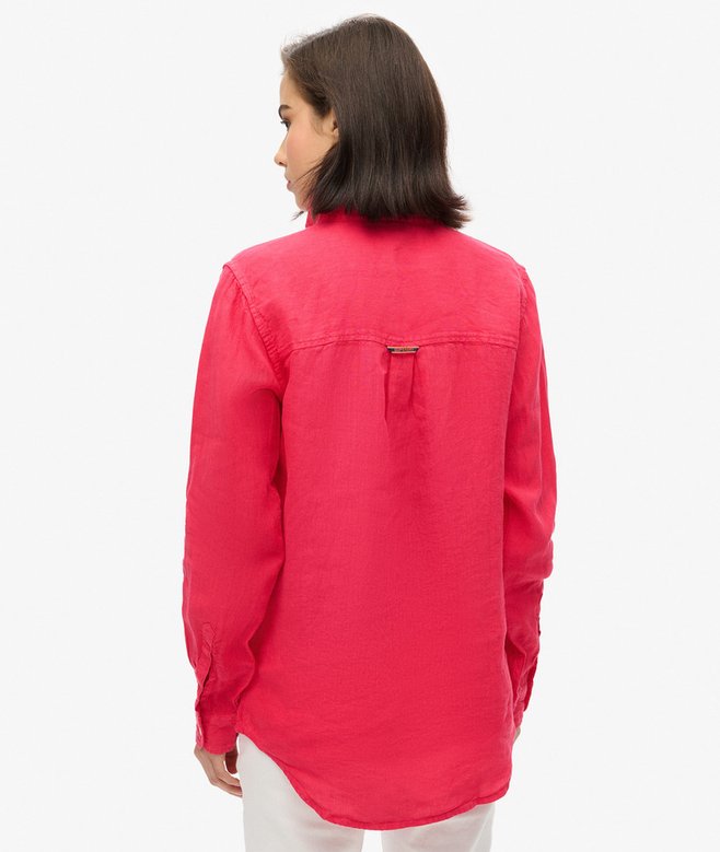 Superdry Camisa Informal De Lino Con Corte Boyfriend
