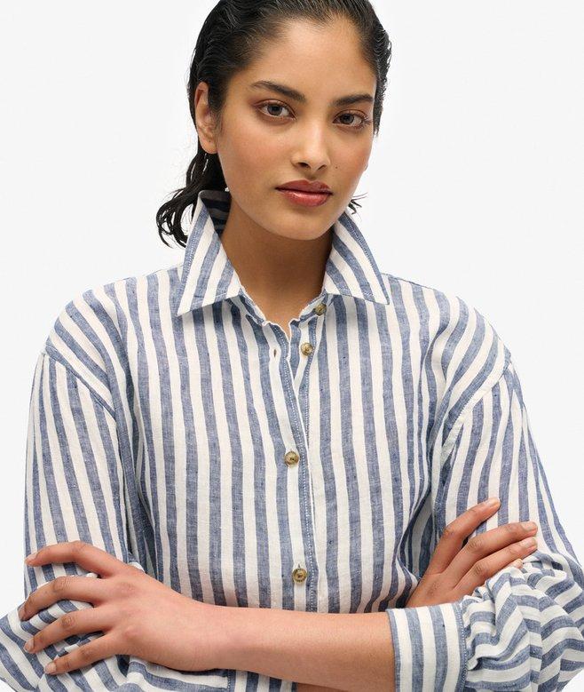 Superdry Camisa Informal De Lino Con Corte Boyfriend