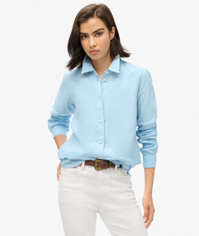 superdry Camisa informal de lino con corte boyfriend