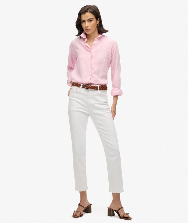 Superdry Camisa Informal De Lino Con Corte Boyfriend