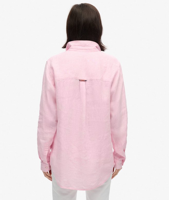 Superdry Camisa Informal De Lino Con Corte Boyfriend