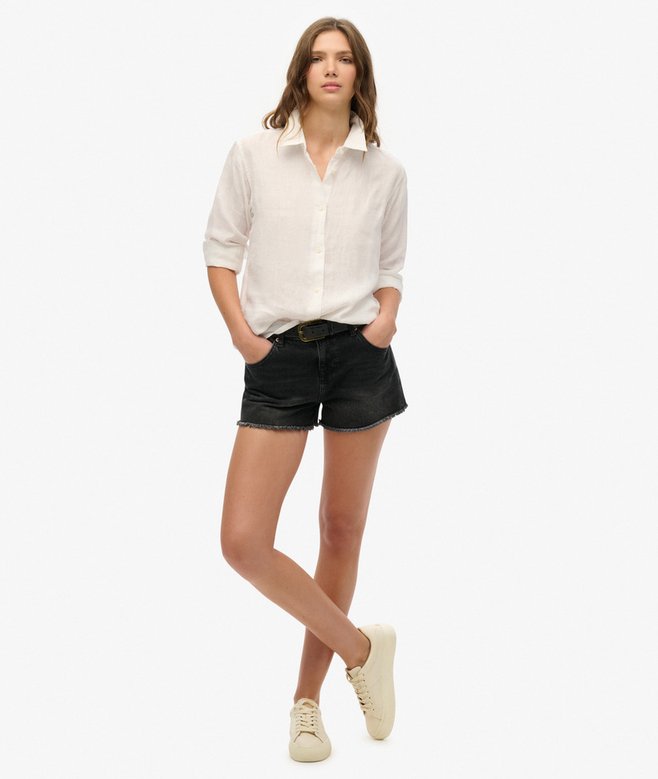 Superdry Camisa Informal De Lino Con Corte Boyfriend