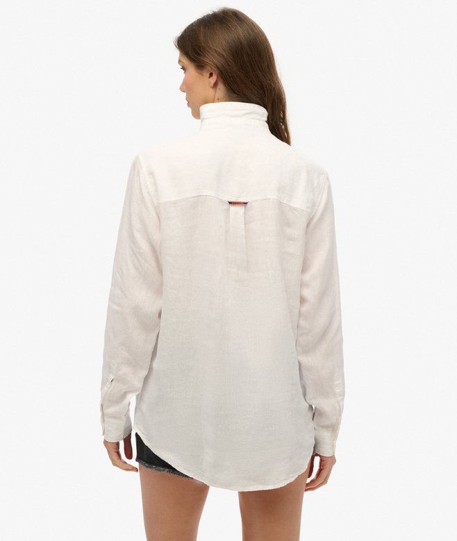 Superdry Camisa Informal De Lino Con Corte Boyfriend