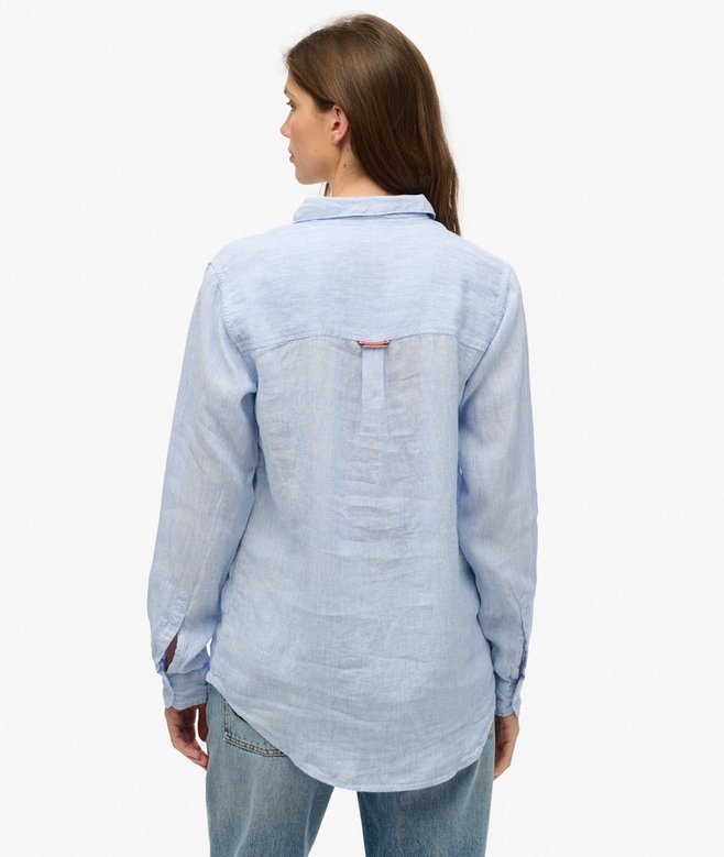 Superdry Camisa Informal De Lino Con Corte Boyfriend