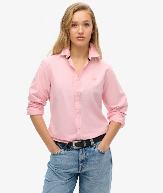 superdry Camisa Oxford de corte ajustado y manga larga