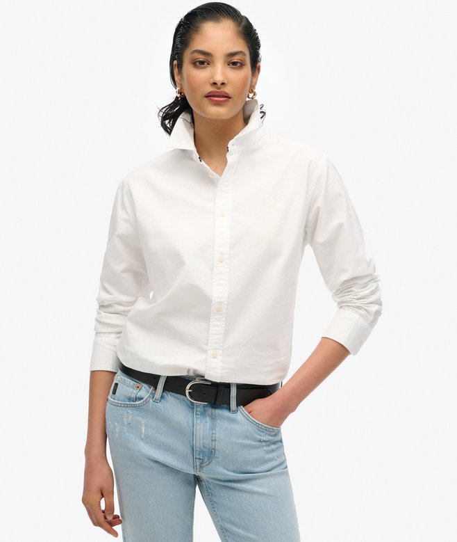 superdry Camisa Oxford de corte ajustado y manga larga