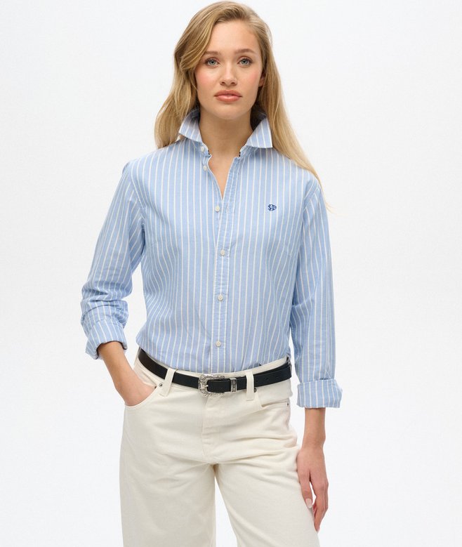 superdry Camisa Oxford de corte ajustado y manga larga
