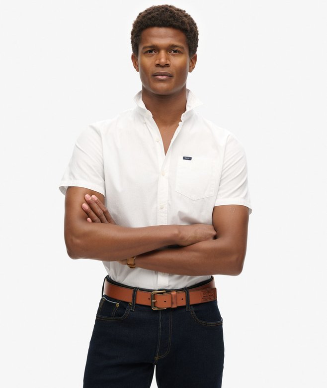 superdry Camisa Oxford de manga corta Premium University