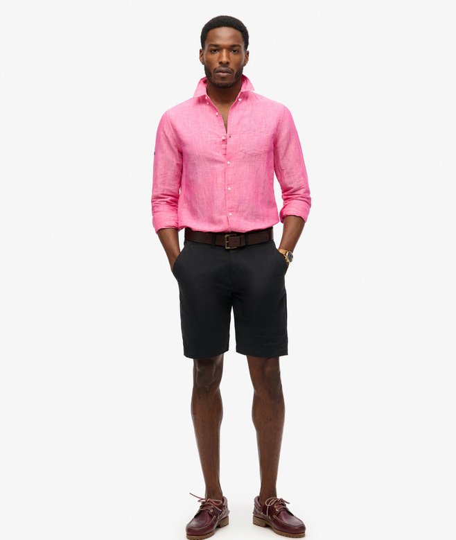 Superdry Camisa Studios En Lino Y Algodón Orgánico Con Cuello Abotonado