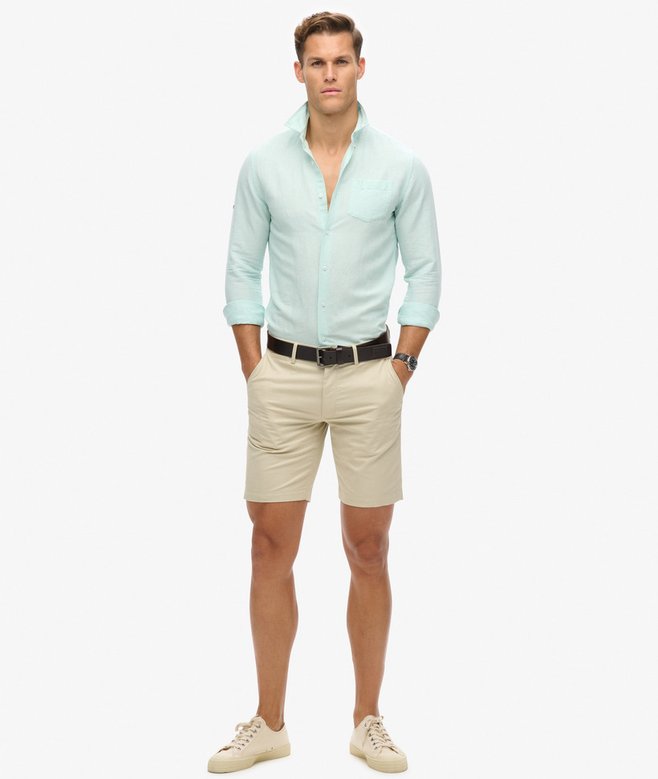 Superdry Camisa Studios En Lino Y Algodón Orgánico Con Cuello Abotonado