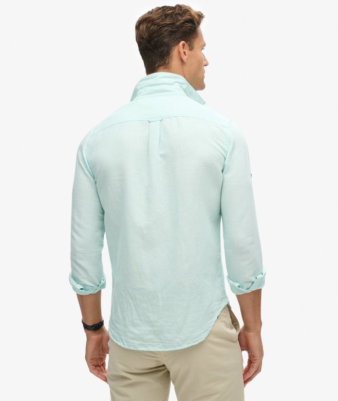 Superdry Camisa Studios En Lino Y Algodón Orgánico Con Cuello Abotonado