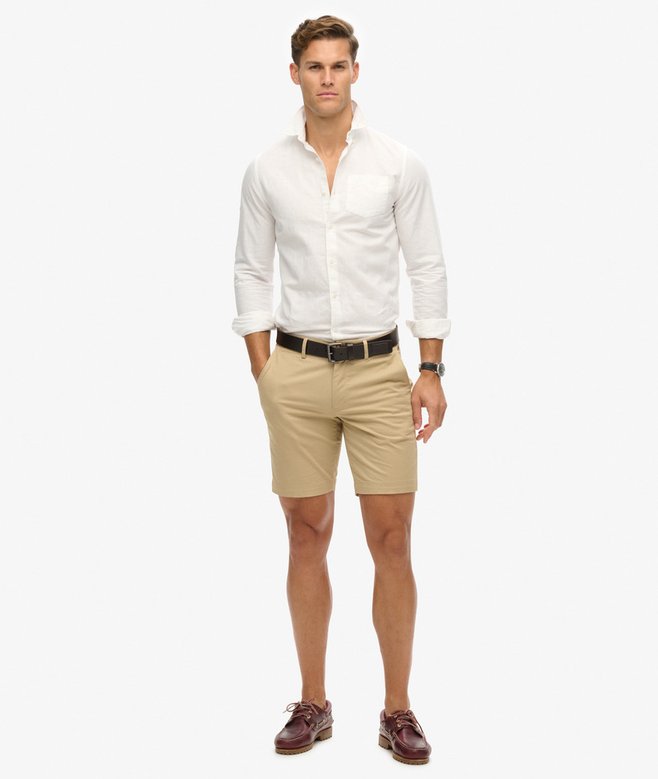 Superdry Camisa Studios En Lino Y Algodón Orgánico Con Cuello Abotonado