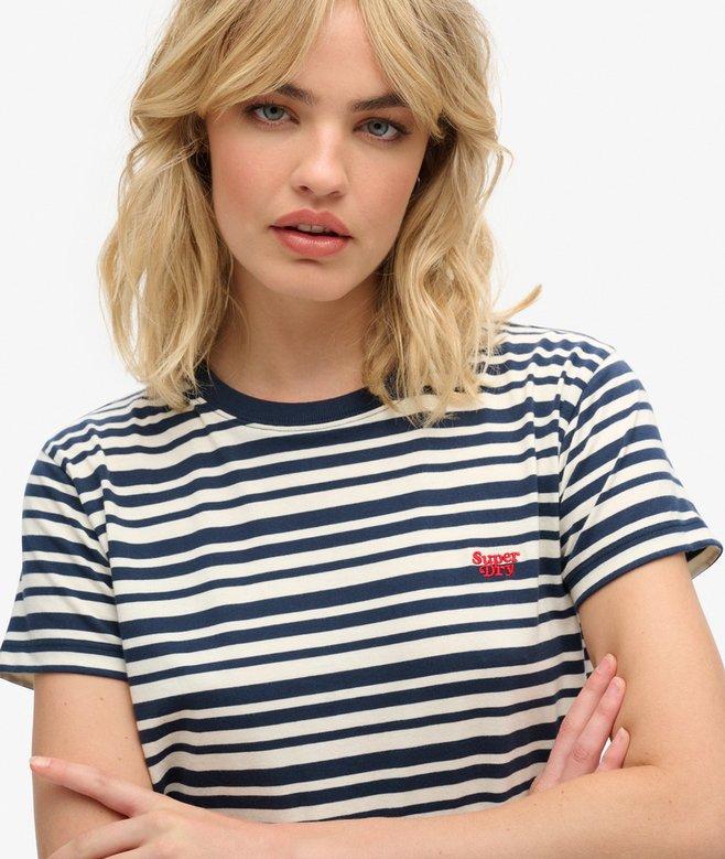 Superdry Camiseta Ajustada A Rayas Con Logotipo Essential