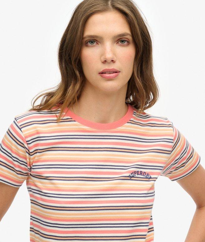 Superdry Camiseta Ajustada A Rayas Con Logotipo Essential
