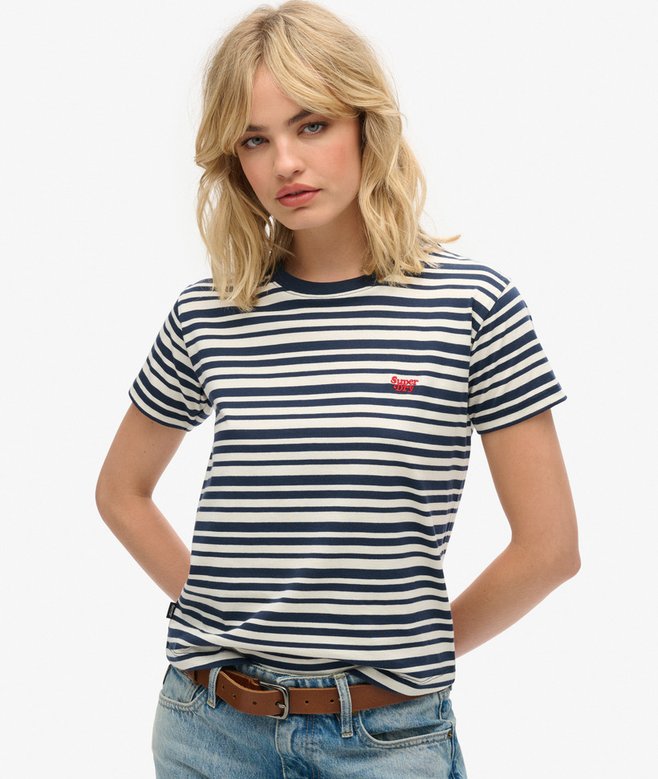 superdry Camiseta ajustada a rayas con logotipo Essential