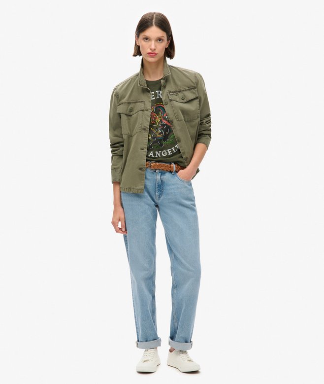 Superdry Camiseta Ajustada Con Strass Y Motivo De Tatuaje
