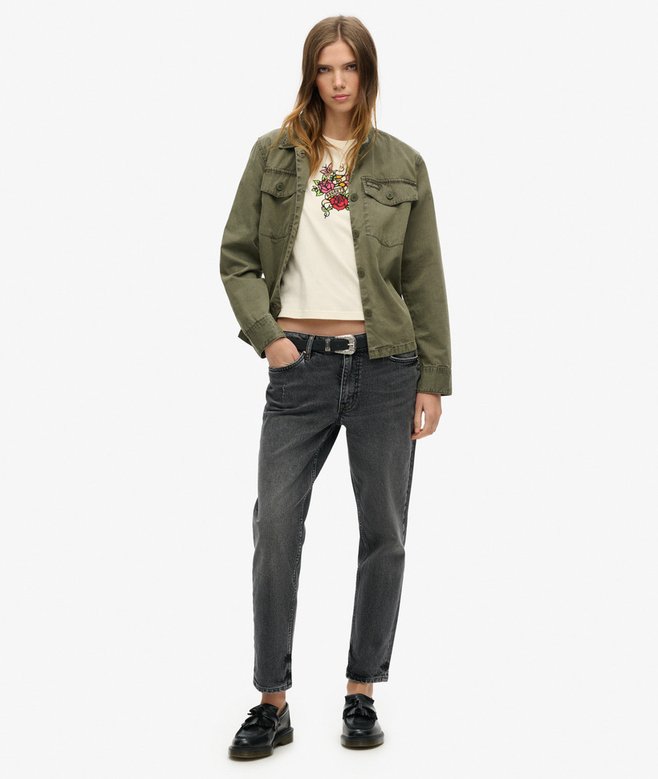 Superdry Camiseta Ajustada Con Strass Y Motivo De Tatuaje Pequeño