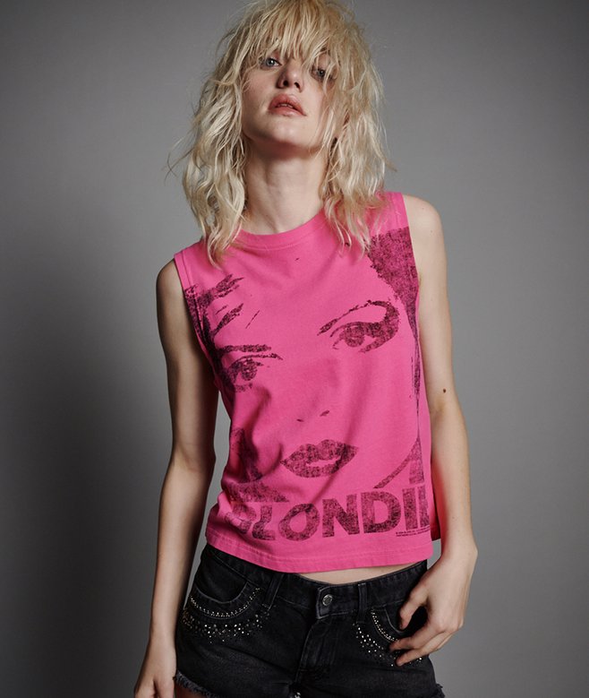 superdry Camiseta ajustada sin mangas Blondie x Superdry