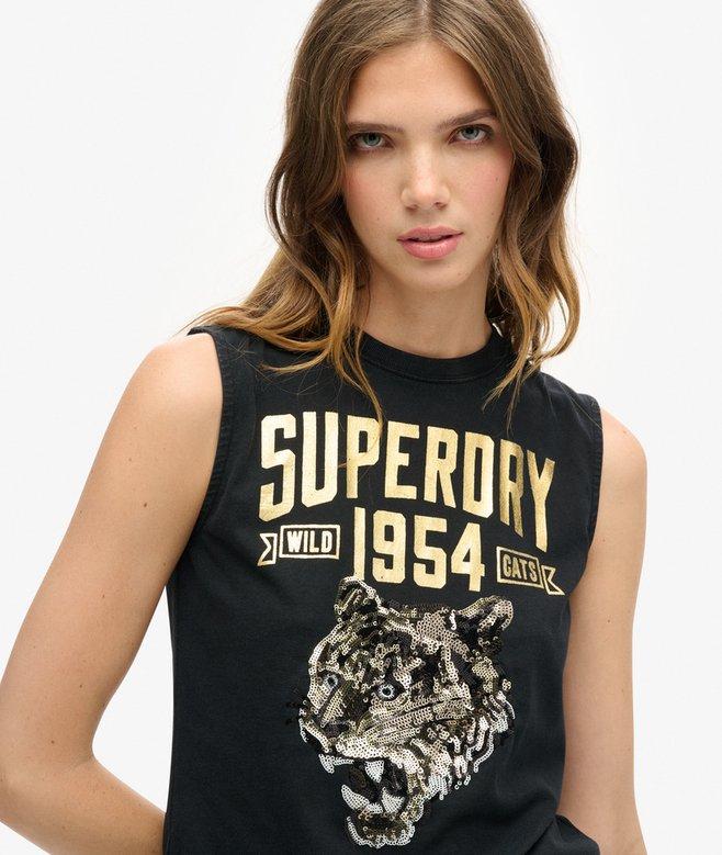 Superdry Camiseta Ajustada Sin Mangas Con Adornos Archive