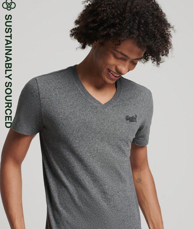 superdry Camiseta clásica de algodón orgánico con cuello de pico