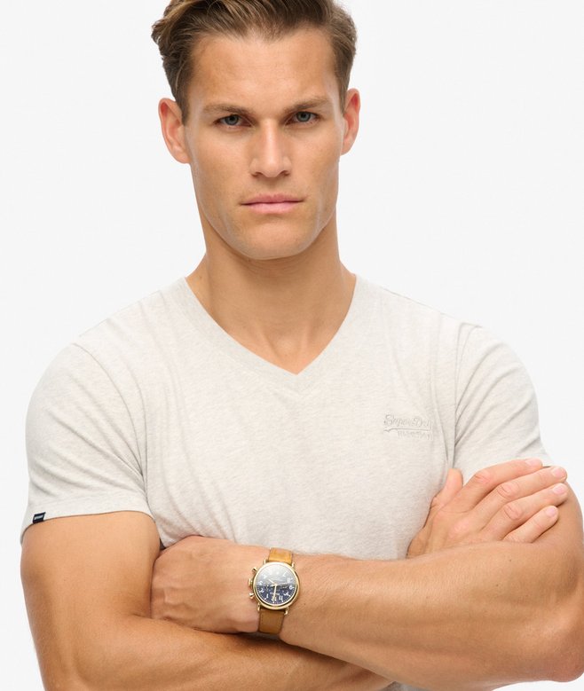 Superdry Camiseta Con Cuello De Pico En Algodón Orgánico Essential