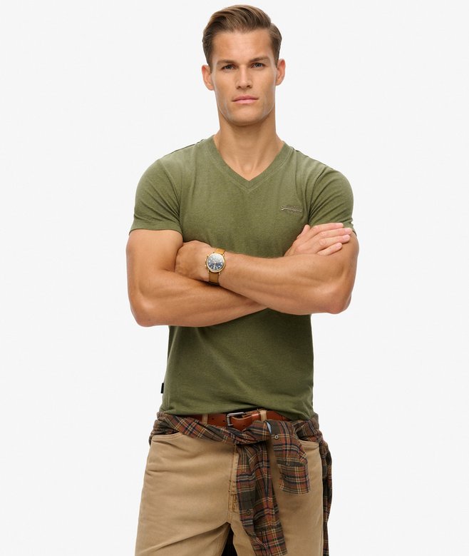 superdry Camiseta con cuello de pico en algodón orgánico Essential