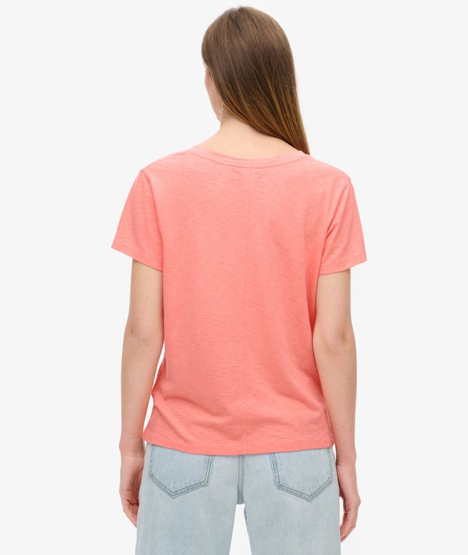 Superdry Camiseta Con Cuello De Pico Flameada Y Con Bordado