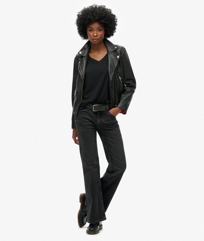 Superdry Camiseta Con Cuello De Pico Flameada Y Con Bordado