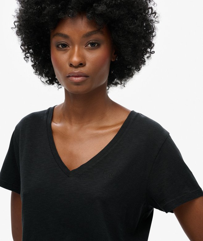 Superdry Camiseta Con Cuello De Pico Flameada Y Con Bordado