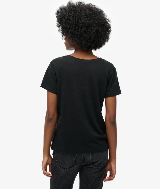 Superdry Camiseta Con Cuello De Pico Flameada Y Con Bordado