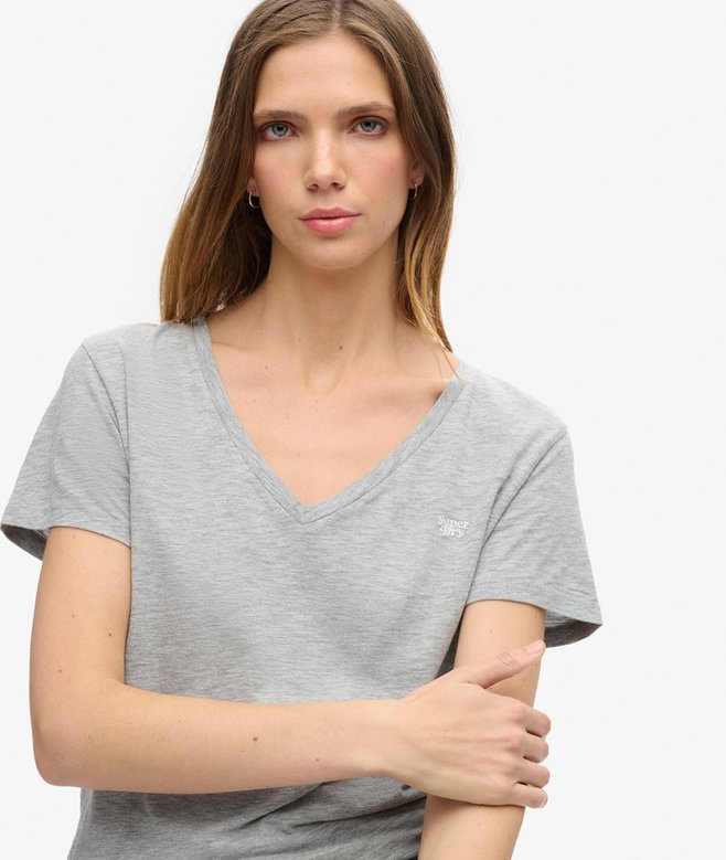 Superdry Camiseta Con Cuello De Pico Flameada Y Con Bordado