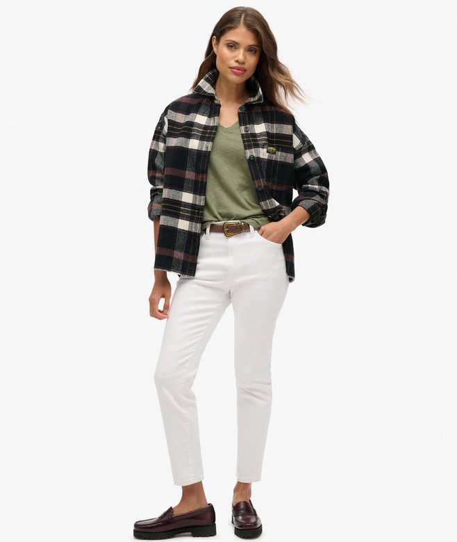 Superdry Camiseta Con Cuello De Pico Flameada Y Con Bordado