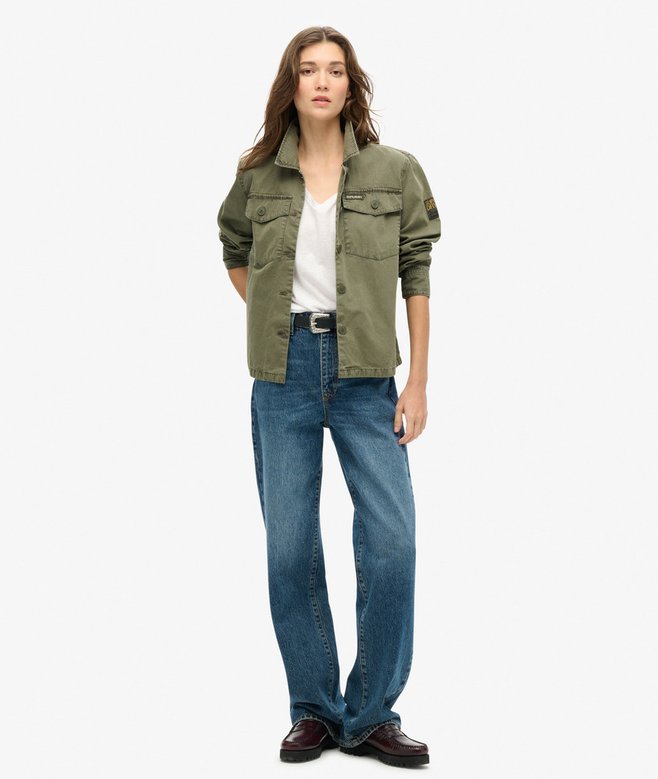 Superdry Camiseta Con Cuello De Pico Flameada Y Con Bordado